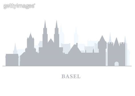 Basel City Silhouette Switzerland Old Town Skyline City Panorama