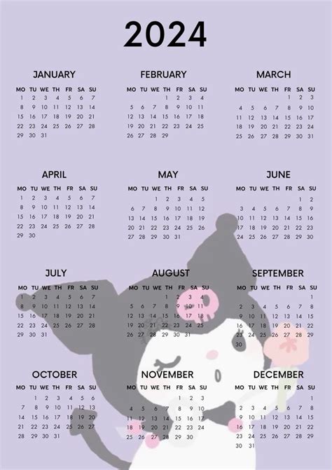 Kawaii Calendar 2024 Calendar Productivity Hacks