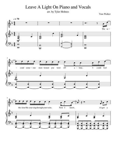 Leave A Light On Piano And Vocals Sheet Music For Piano Voice Download Free In Pdf Or Midi