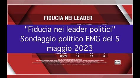 Fiducia Nei Leader Politici Sondaggio Politico EMG Del 5 Maggio 2023