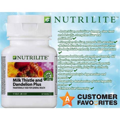 Ready StockAmway Nutrilite Milk Thistle And Dandelion Plus 60 Tab