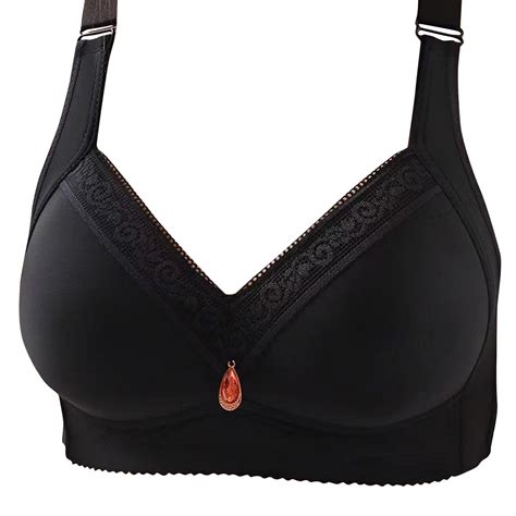 Mallwal Women Bra Back Smoothing Bra Feature V Neck Longline Bra Style W 1327 Black 36