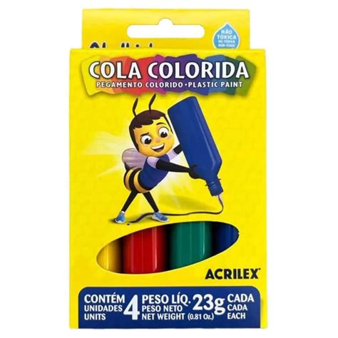 Cola Colorida 4 Cores Acrilex