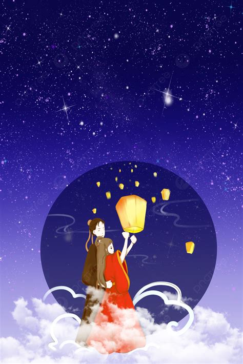 Tanabata Valentines Day Couple Meet Background Wallpaper Image For Free