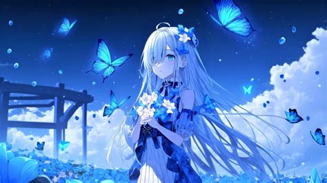 Anime Girl Wallpaper K Beautiful Butterflies