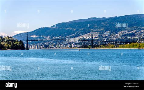 View of the Lions Gate Bridge, a suspension bridge that connects ...