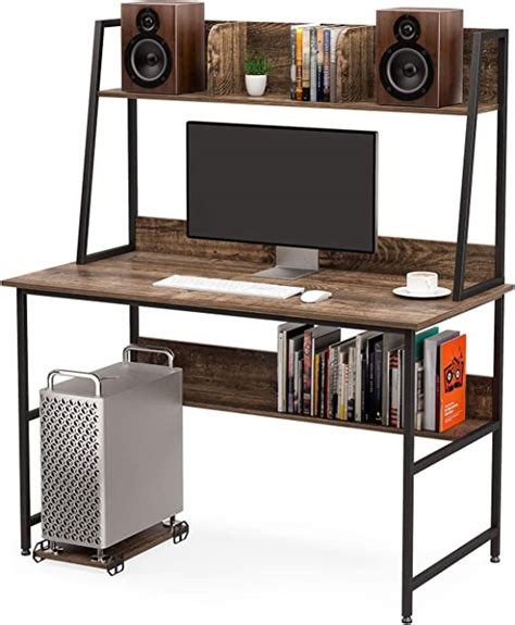 Amazon Mecor Study Writing Computer Desk With Bookshelf And