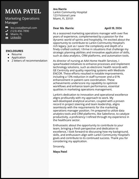 25 Operations Manager Cover Letter Examples For 2024