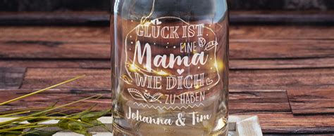 Herz Heim Dekoratives Muttertagsgeschenk Flasche Mit Gravur Inkl