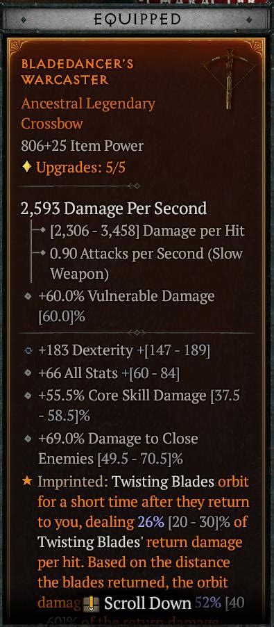 Diablo Lvl Perfected Twisting Blades Build Rogue Shadowblade