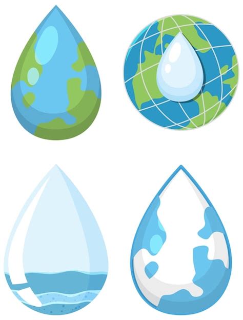 Premium Vector Set Of Earth Water Drop Elements