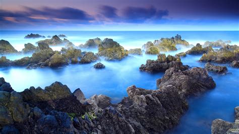 Wallpaper Pemandangan Laut Danau Air Batu Alam Pantai Refleksi