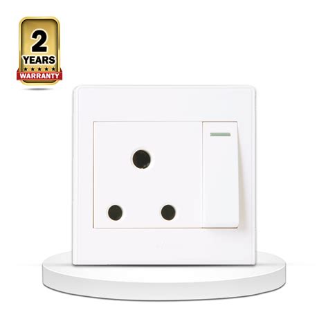 Hee Smart 15a 3 Pin Round Switched Socket White