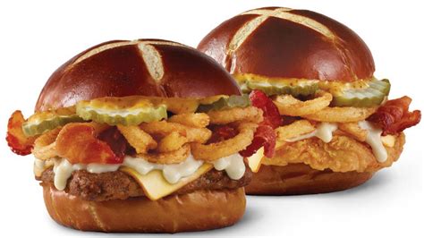 Wendys Brings Back Pretzel Bacon Pub Cheeseburger And Chicken Sandwich