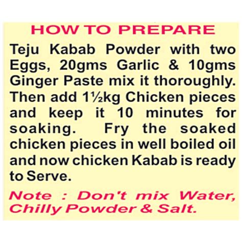 Buy Teju Chicken Kabab Powder Online At Best Price Of Rs 65 Bigbasket