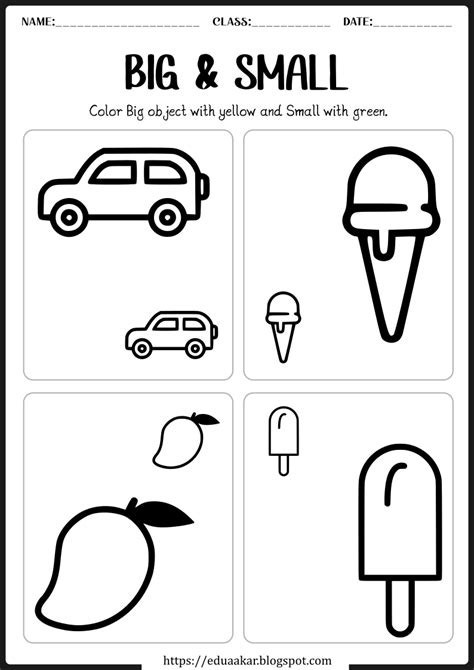 Free Printable Big And Small Worksheets