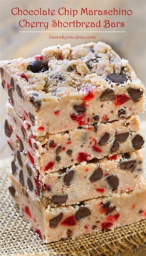 Chocolate Chip Maraschino Cherry Shortbread Bars Cherry Cookies