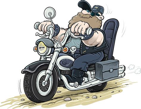 Royalty Free Motorcycle Riders Cartoon Clip Art Vector Images