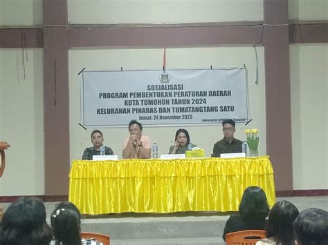 Dprd Tomohon Sosialisasikan Program Pembentukan Perda Tahun Satu