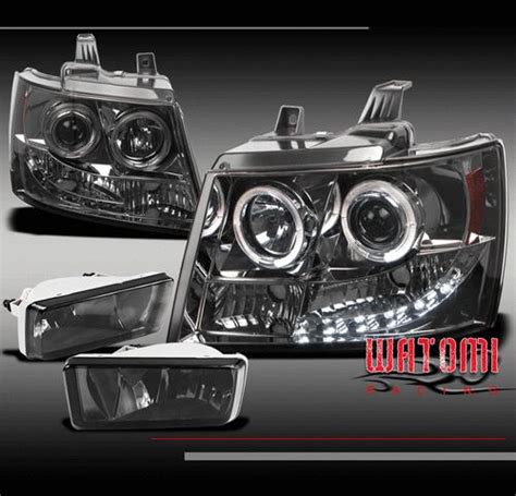 Buy 07 12 AVALANCHE SUBURBAN TAHOE LED HALO SMOKE PROJECTOR HEAD LIGHTS