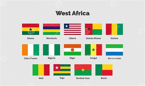 Flags of West African Countries, Vector Illustration, Stock Vector ...