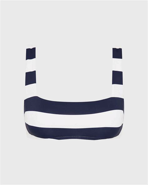 Aria Bikini Top Navy Stripe Romy
