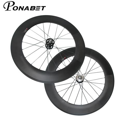 Ponabet C Fiber Full Carbon Mm Tubular Fixed Gear Track Wheelset