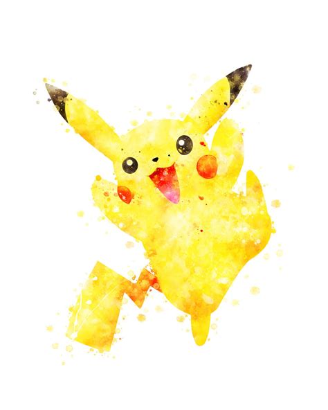 Pokemon Pikachu Print Watercolor Pokemon Art Print Pikachu Etsy