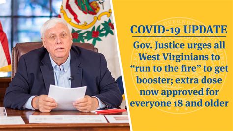 COVID 19 UPDATE Gov Justice Urges All West Virginians To Run To The