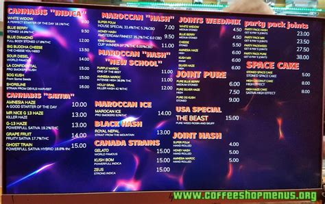 Prix D Ami Menus Archive Coffeeshopmenus Org