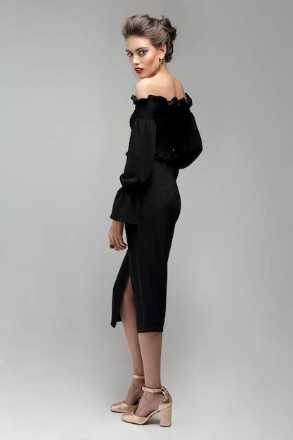 black wrap dress images    freepik