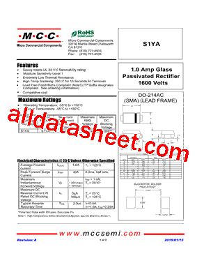 S1YA Datasheet PDF Micro Commercial Components