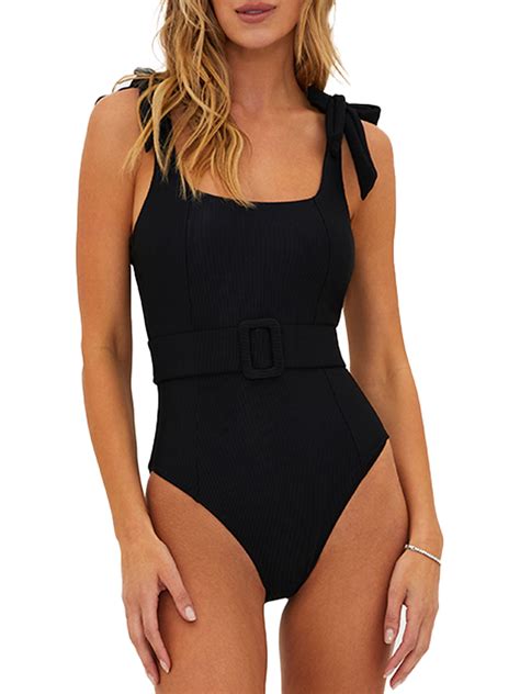 Beach Riot Women's Sydney Belted One Piece, Black, S - Walmart.com