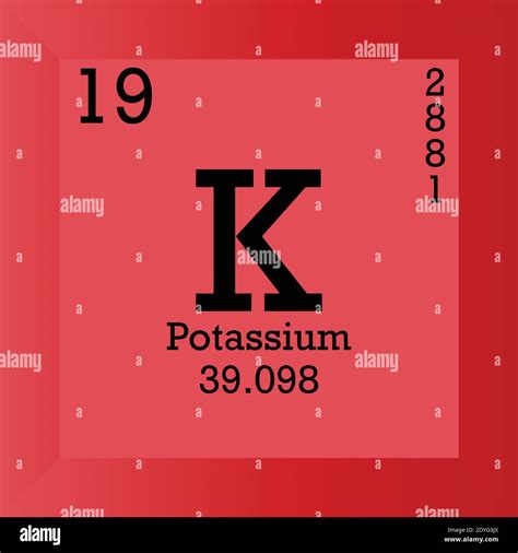 K Potassium Chemical Element Periodic Table Single Vector Illustration Element Icon With Molar