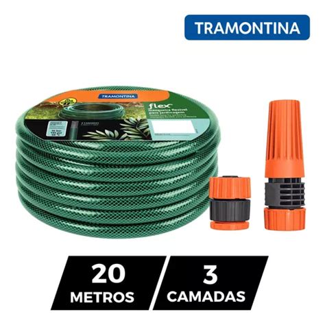 Mangueira Jardim Tramontina 20m 3 Camadas Kit Esguicho MercadoLivre