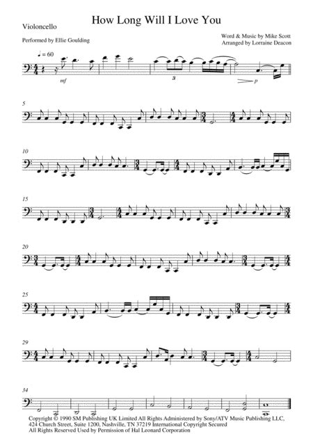 How Long Will I Love You By Ellie Goulding String Quartet Digital Sheet Music Sheet Music Plus