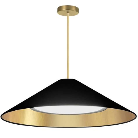 Dainolite Padme 1 Light Aged Brass Shaded Integrated LED Pendant Light