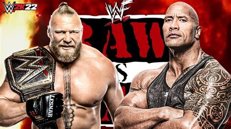 Wwe K Brock Lesnar Vs The Rock Full Match Highlights Raw Is War