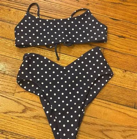 Polka Dot Skatie Bikini Set Black Size XS From Tiffany