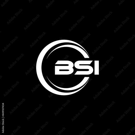 BSI letter logo design with black background in illustrator, vector ...