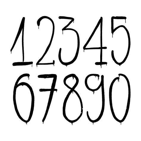 graffiti numbers. set of numbers in the style of graffiti spray paint ...