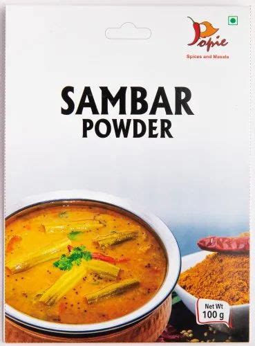 Popie Sambar Powder Packaging Size 100 G Packaging Type Packets At