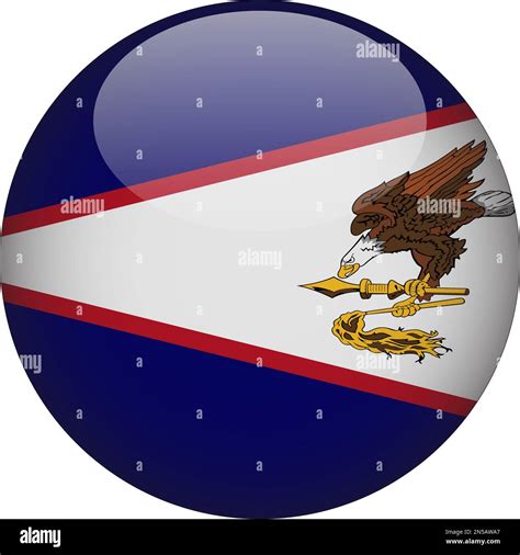 American Samoa 3d Rounded Flag Icon Button Vector Stock Vector Image And Art Alamy