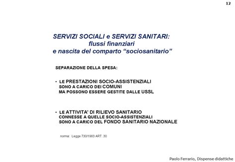 Lintegrazione Sociosanitaria Nel Sistema Dei Servizi Con Particolare