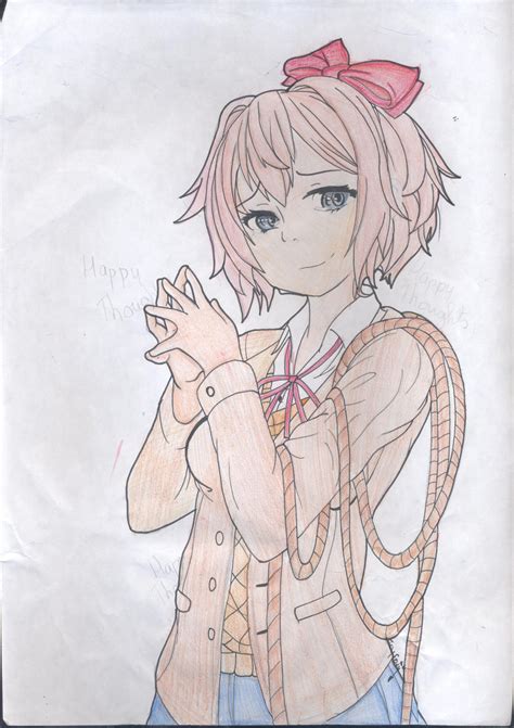 Happy Thoughts___DDLC Sayori Fanart by ToyFoxyFazbear on DeviantArt