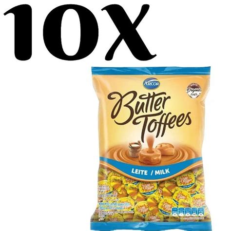 Kit 10 Bala Butter Toffees Leite Pct 500g Santa Cruz Doces