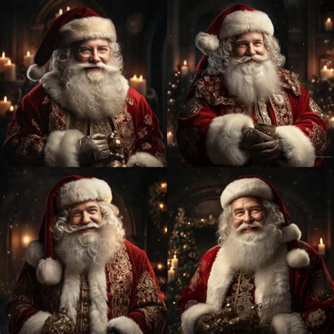 Premium Photo Beautiful Full Body Illustration Of Santa Claus In His