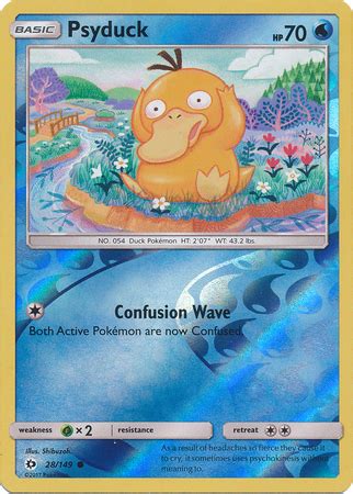 Psyduck Sun Moon Base Set Reverse Holo Pokemon TrollAndToad