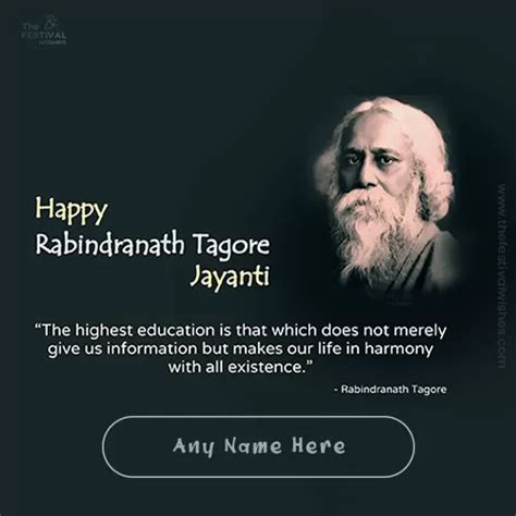 Write Name On Rabindranath Tagore Jayanti 2024 Quotes