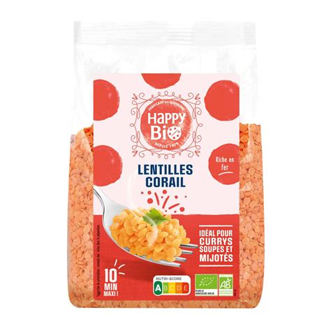 Happy Bio Lentilles Corail G Pas Cher Auchan Fr